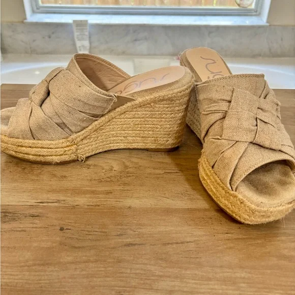 Sugar Brand Women's Harlem Beige Woven Wedges - Picture 6 of 12